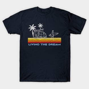 Van Life Surfing Guy Living the Dream T-Shirt